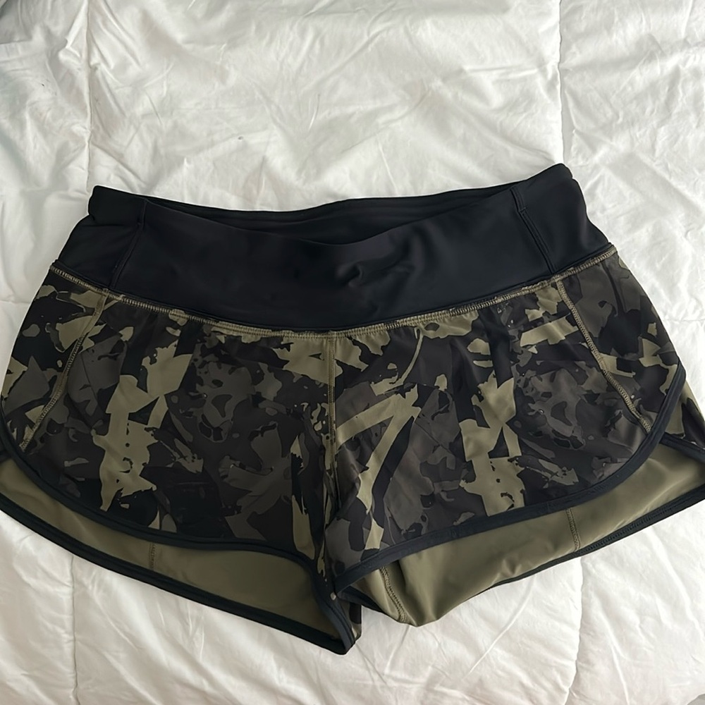 Green/Black camo lululemon shorts